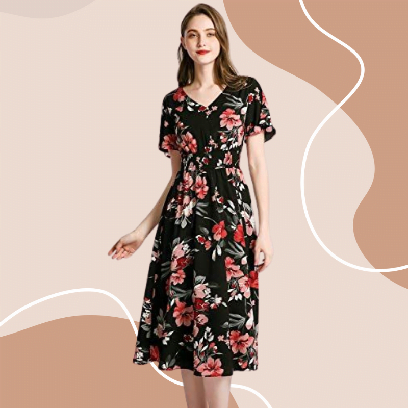 Printed Floral Dress