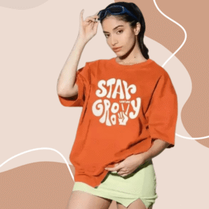 cotton oversized round neck top